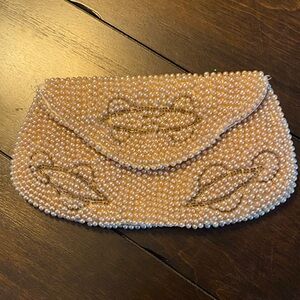 Vintage Elegant Pearl-Embellished Clutch by Codette
